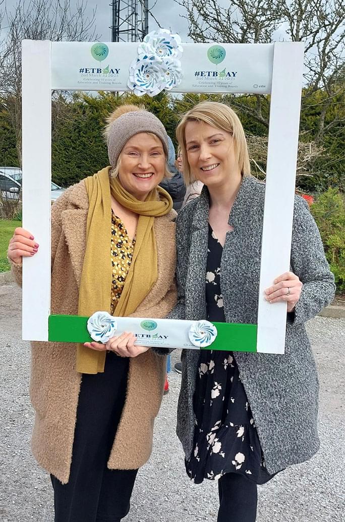 Two women smiling at Youghal Campus open day